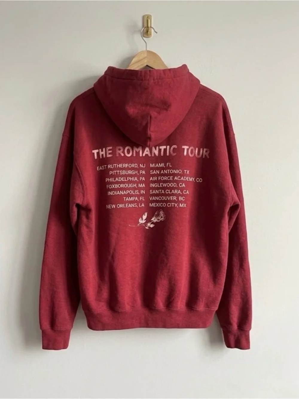 Bruno Mars The Romantic Tour 2026 Maroon Hoodie - Picture 3 of 4